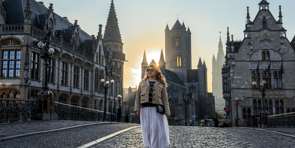 Historic buildings along Graslei and Korenlei in Ghent